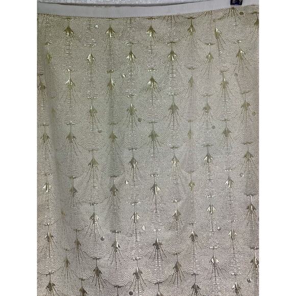 H&M Women’s Shiny Gold & Cream Mini Pencil Skirt Size US 12 Party New Year's - Picture 9 of 12